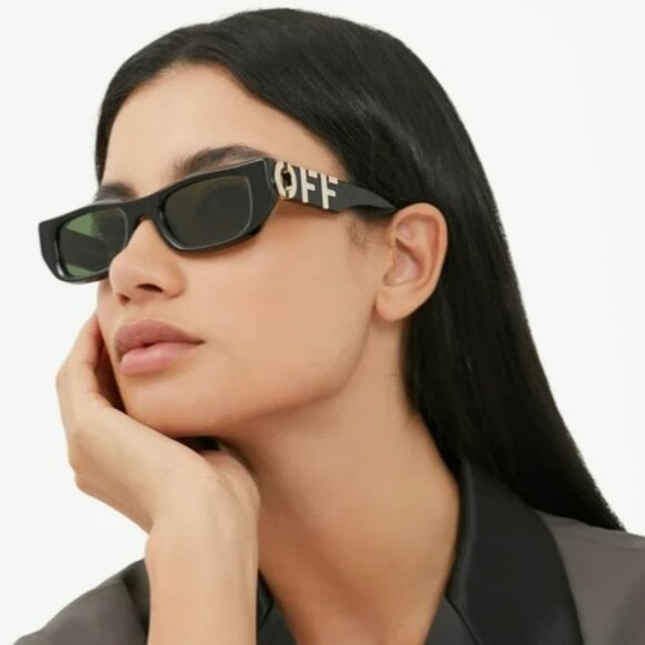 Off-White FILLMORE Men Sunglasses Black Green Square OERI124 FILLMORE 1055 - Picture 10 of 13